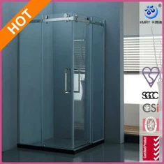Ъглов безлепо плъзгаща се врата за душ, 36 x 48- в. с. 375- в. Чистено стъкло и хромиран хардуер (KT8112)