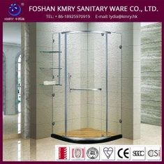 Екран за баня за диамантен душ без рамки с въртяща се врата и стъклен рафт, хромирано покритие (KK3038)