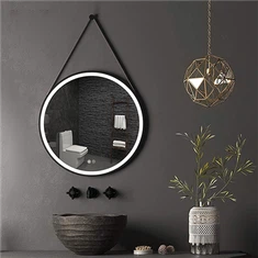 Кръгло огледало със светлина